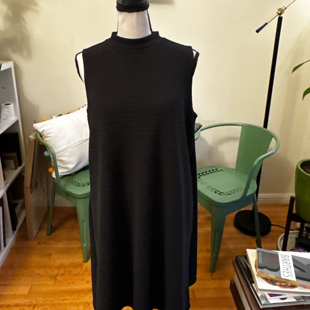 Neiman Marcus Black Textured Mini Dress